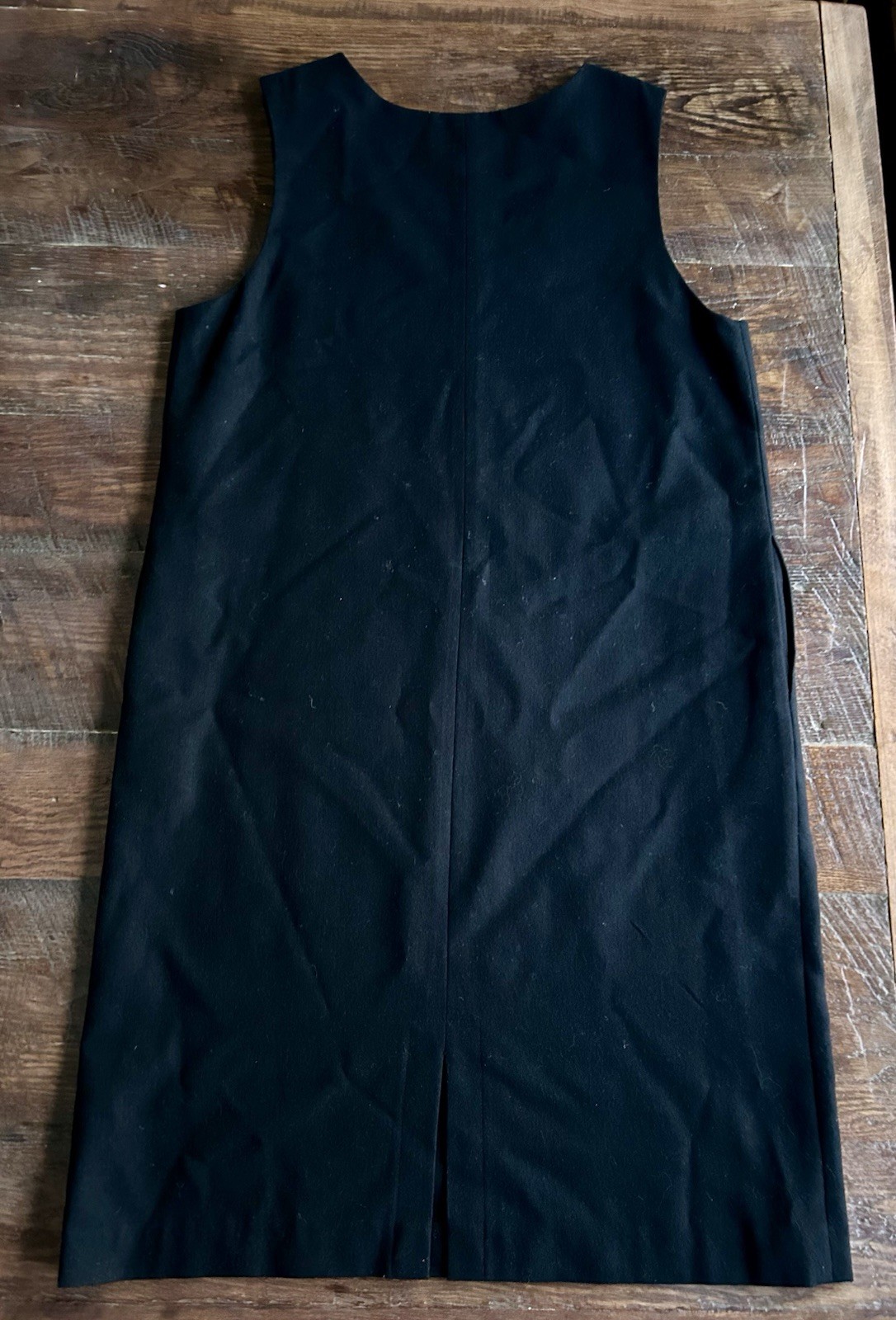 Harve Benard 100% Wool Jumper Dress Size 14 Black Sleeveless Pockets Ukraine