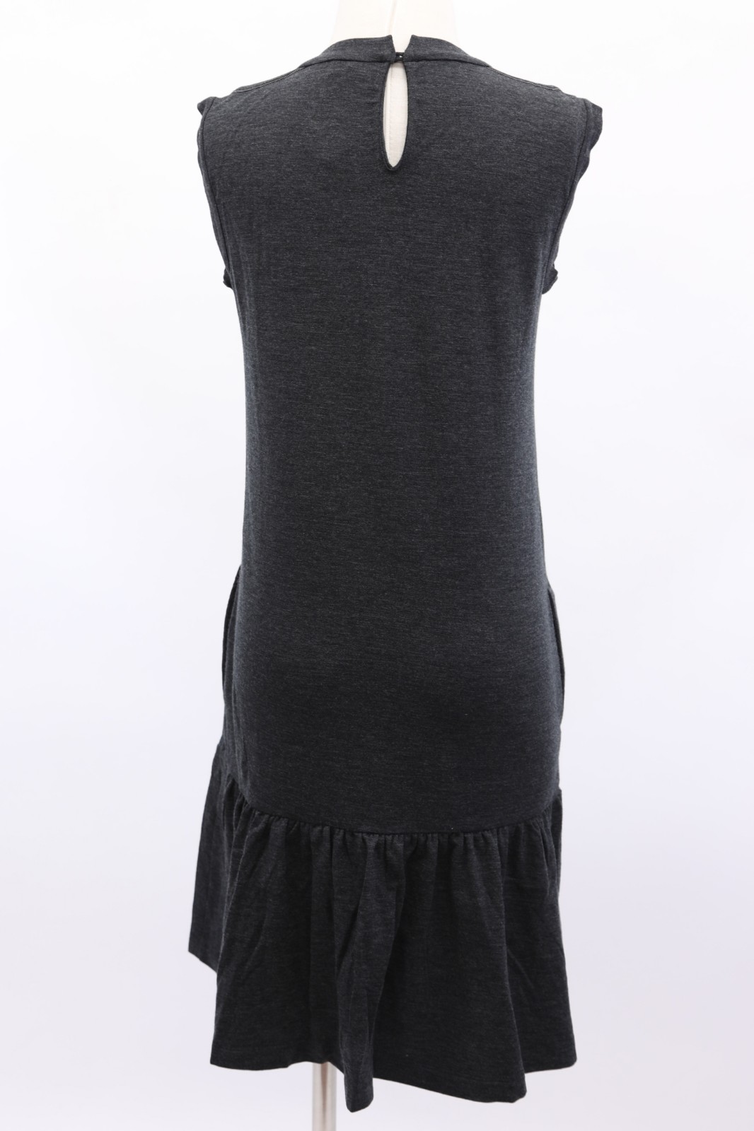 NWT $1775 Brunello Cucinelli Virgin Wool Knit Monili Beaded Pep-Hem Dress M A181