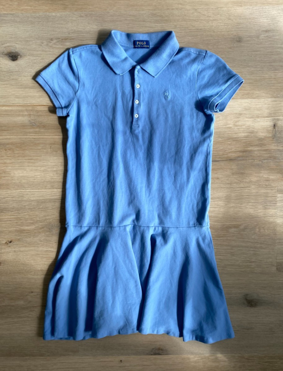 Polo Ralph Lauren Stretch Mesh Dress Size Blue UK 8