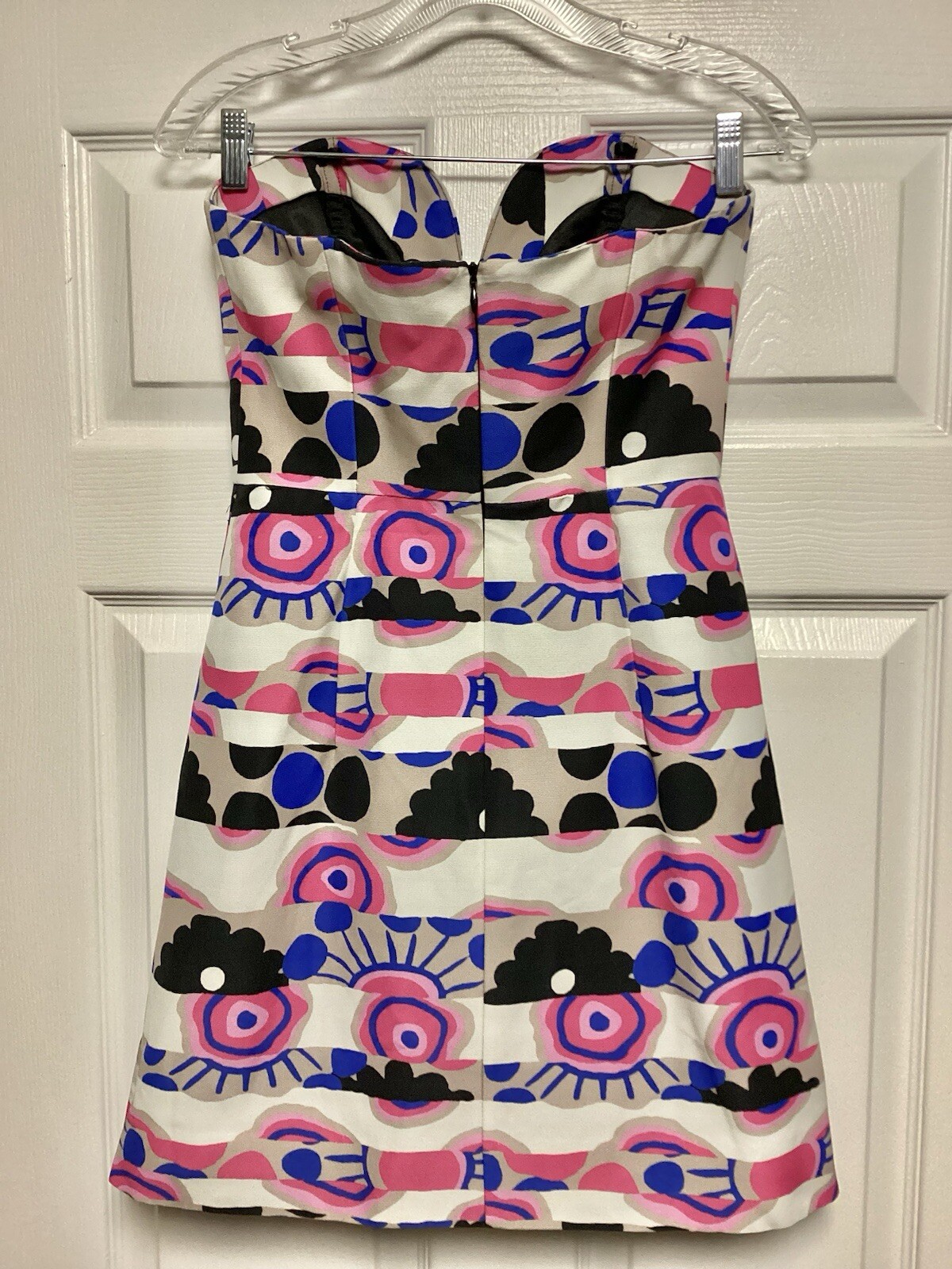 NWT $525 Milly Pink Multi Stripe Strapless Dress Size 2 Stunning 💛