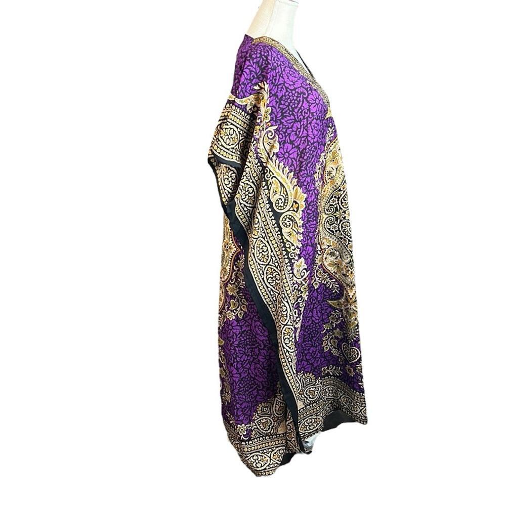 NWT Cute Options Kaftan Kimono Purple Women OS M Hippie Boho Maxi Egyptian Dress