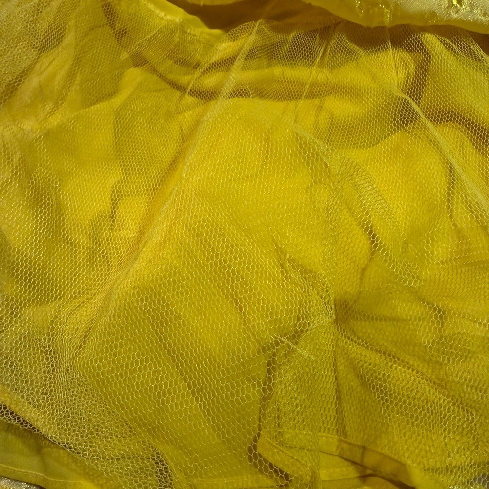 BCBGMAXAZRIA Yellow Jacquard V-Neck Open Back Cocktail Dress Size 0 VWX6P907