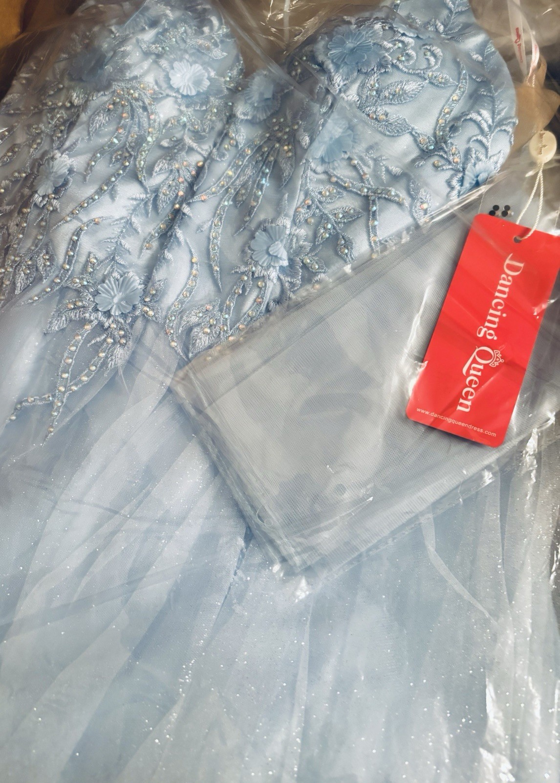 NWT Dancing Queen 3316 Cocktail Prom Skater Dress, Bahama Blue XL, 2XL