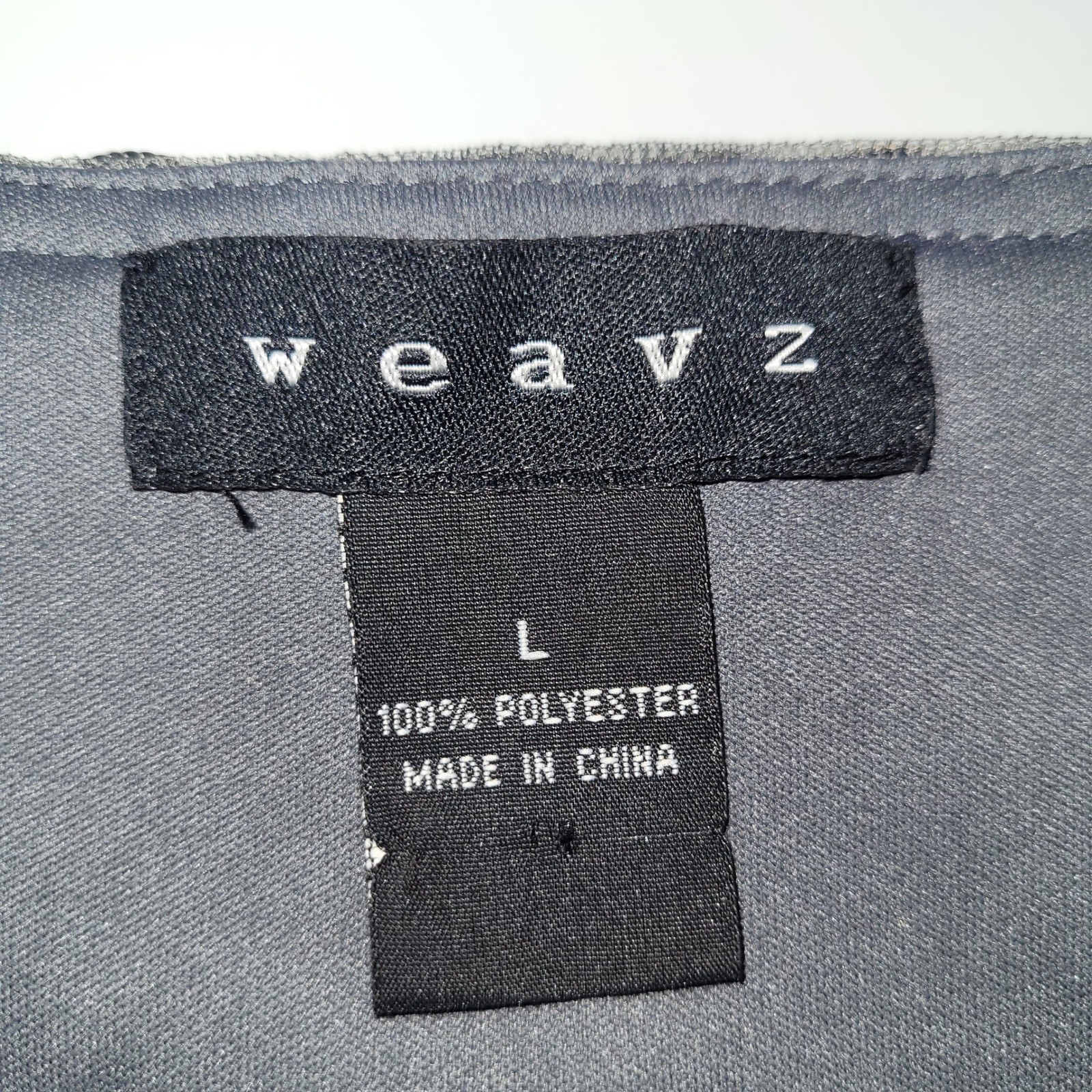Weavz Designer Dress Gray Swirl Embroidered Mesh Overlay L Long Sleeve Sheath