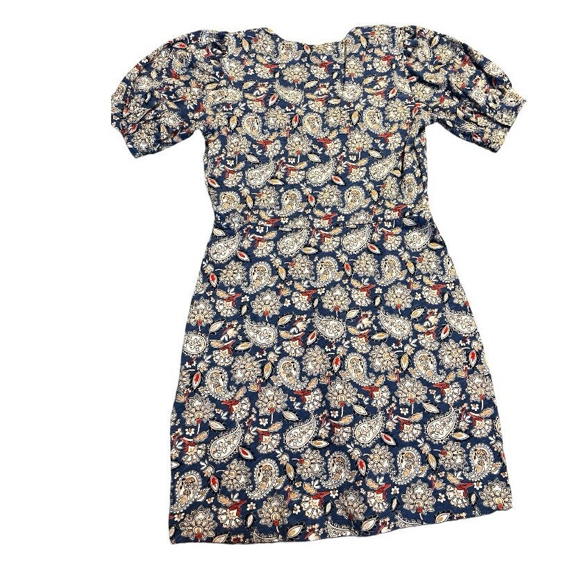 NWT BODEN V Neck Puff Sleeve Paisley Print Jersey Mini Dress 100% Cotton Sz 2R