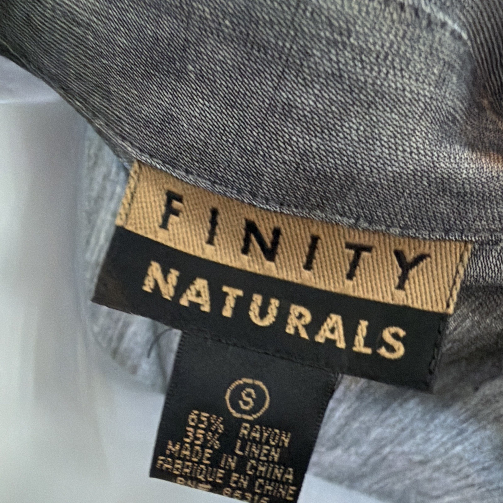 Finity Naturals Gray Collared Sleeveless Maxi Dress Rayon Linen Size S. Y2K