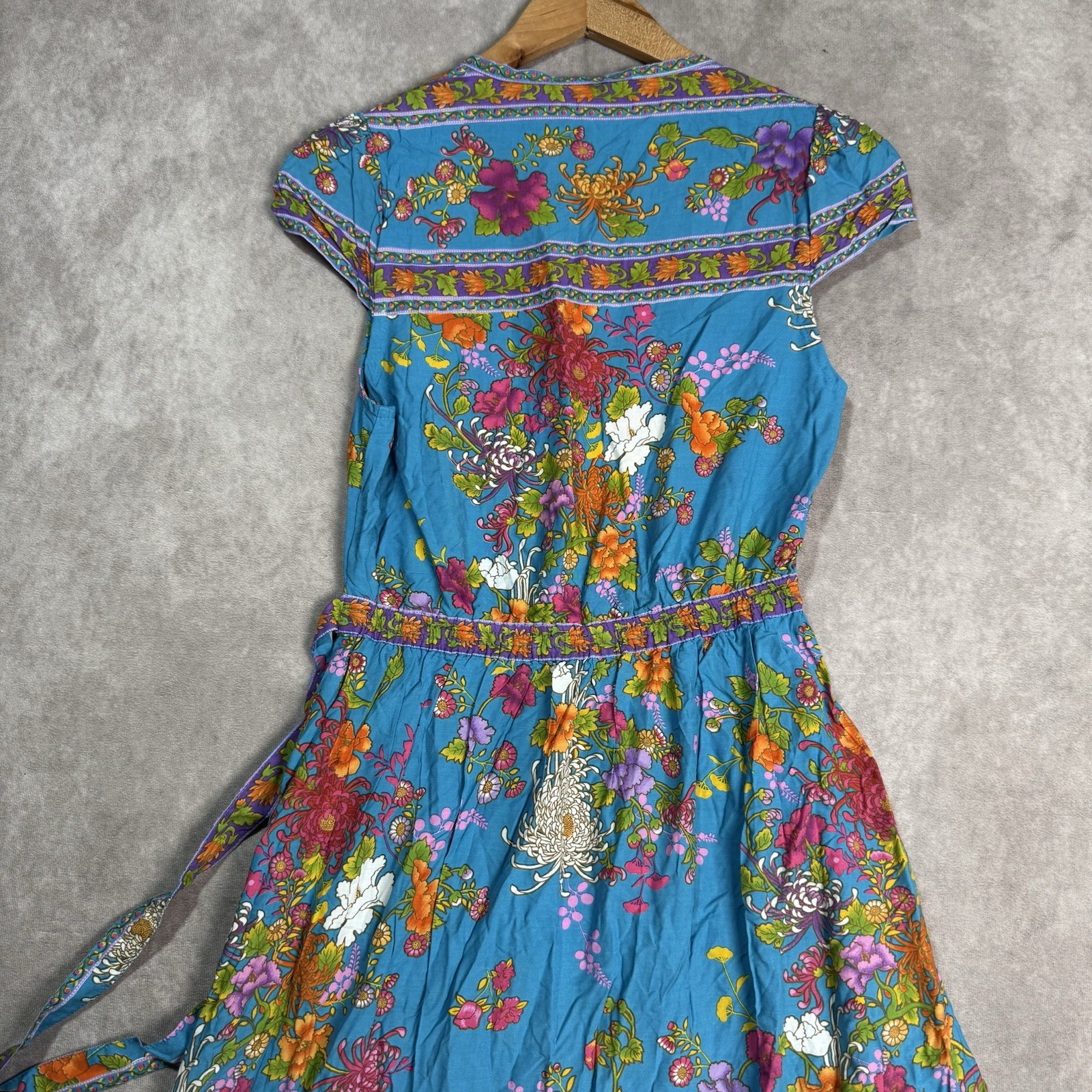 NWT Tulle & Batiste LOLA WRAP MAXI DRESS BLUE JEWEL Size XS Fairy Boho Floral