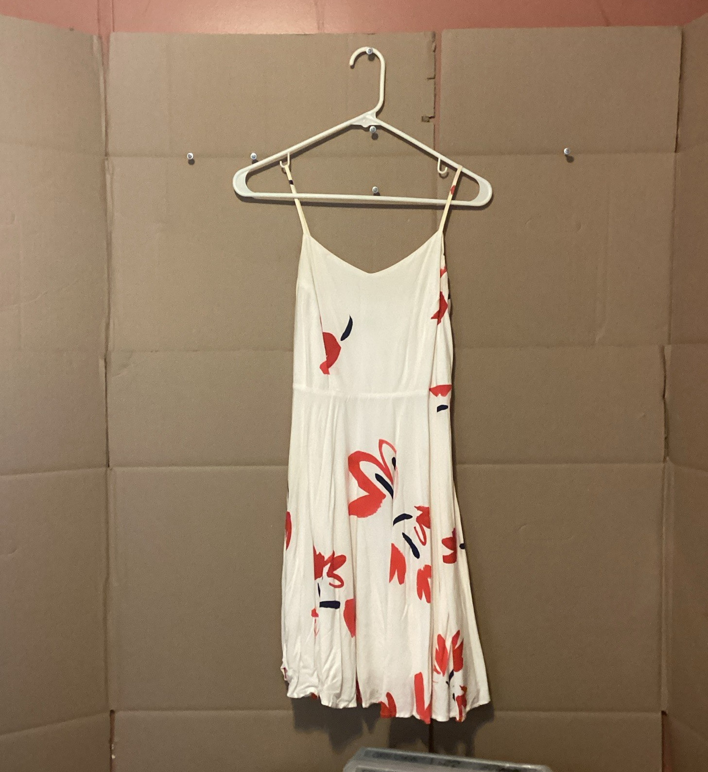 San Francisco California Floral Sundress V-Neck Strappy Smocked Knee Length SP