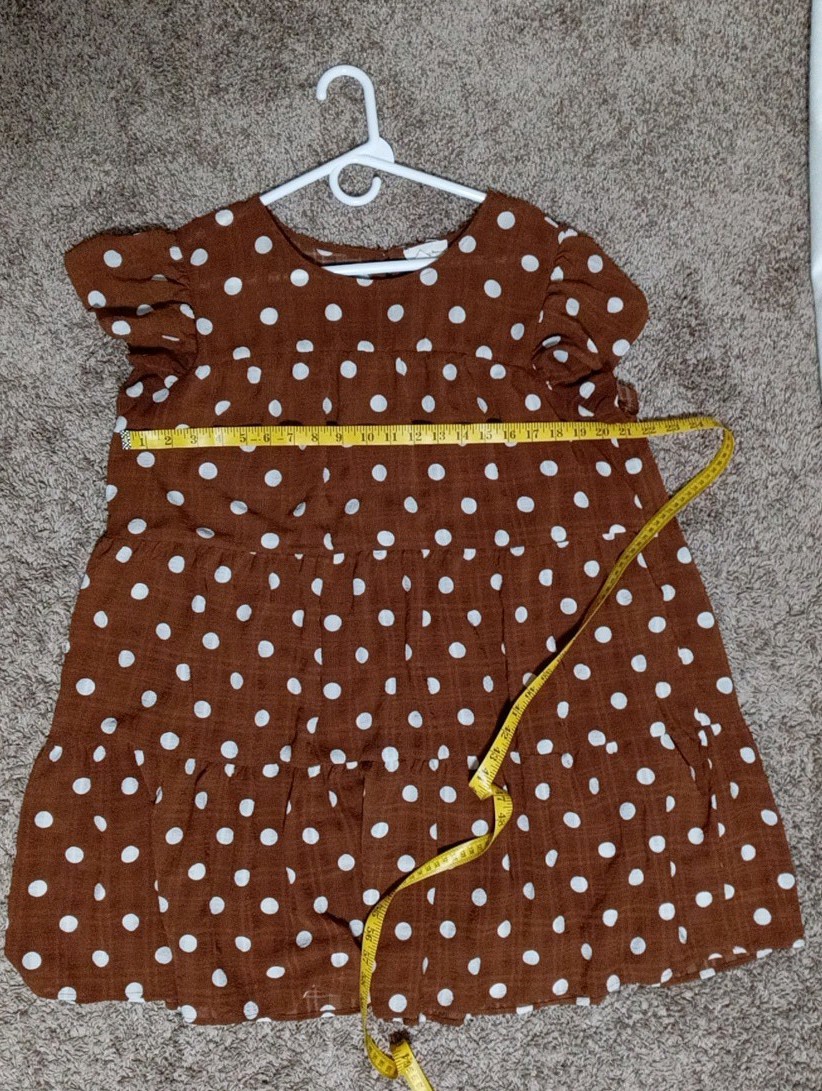 Perch by Blu Pepper Brown Polka Dot Dress Lined Women’s Plus Size 1XL Cap Sleeve