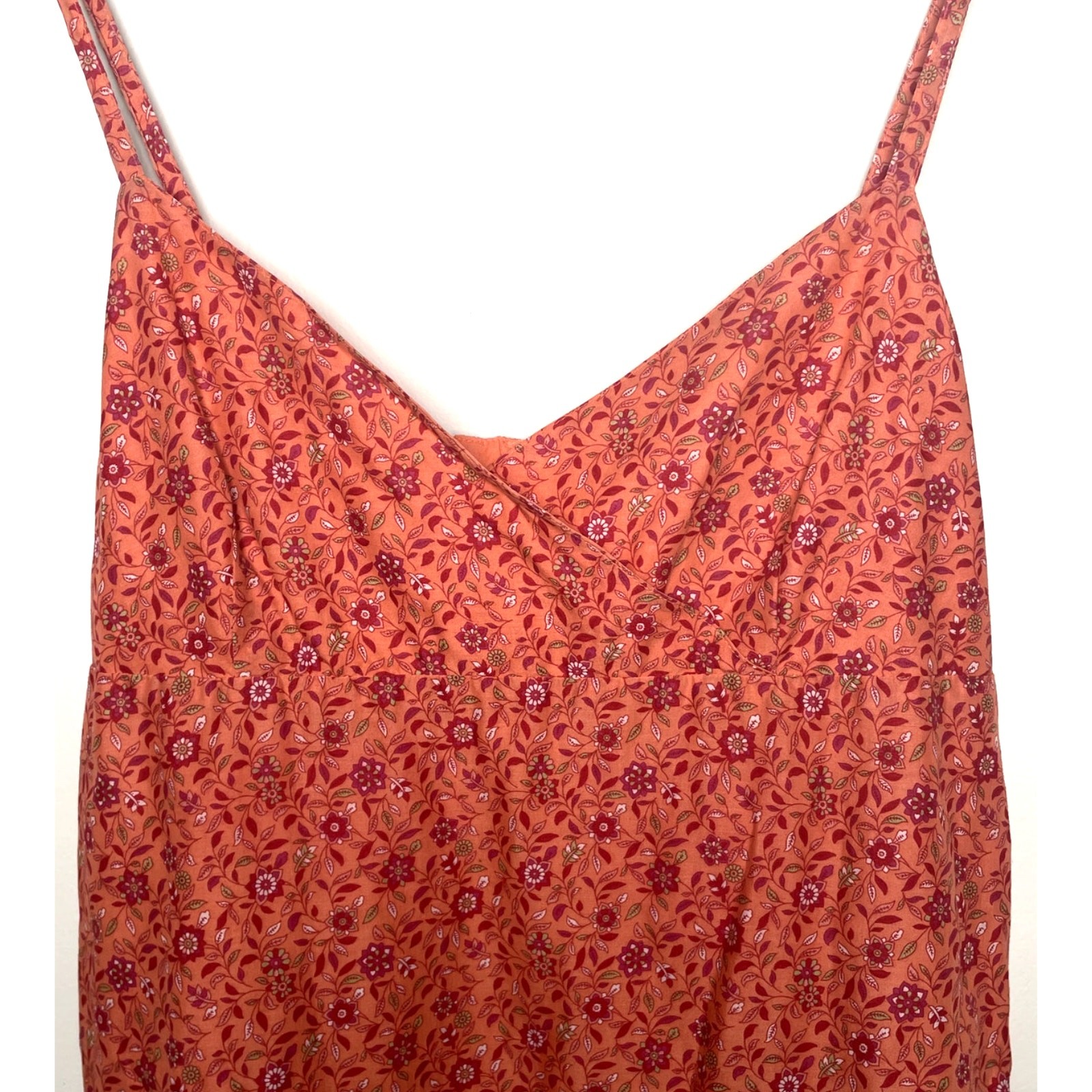 VTG Old Navy y2K Orange Ditzy Floral Babydoll Dress Beach Lizzie Mean Girls twee