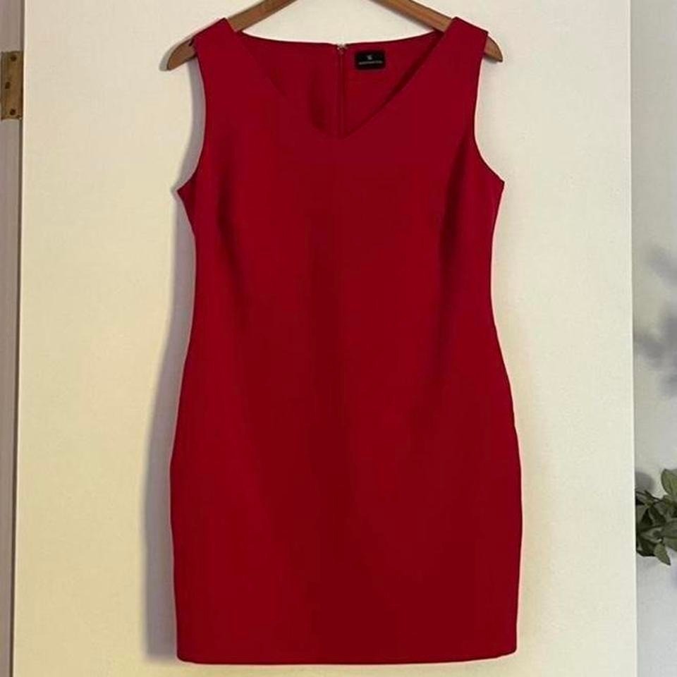 Classic Holiday Red Worthington Sleeveless Sheath Dress