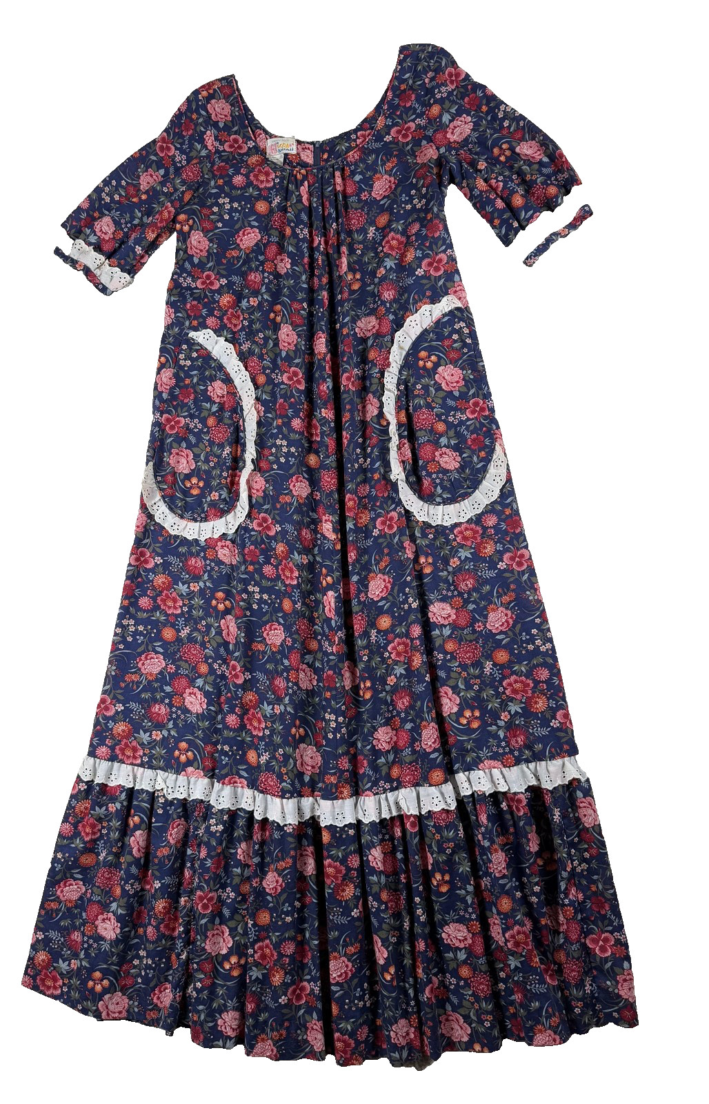 Vintage Liberty House Hiida Hawaii Dress Womens Small Floral Muumuu Maxi Aloha