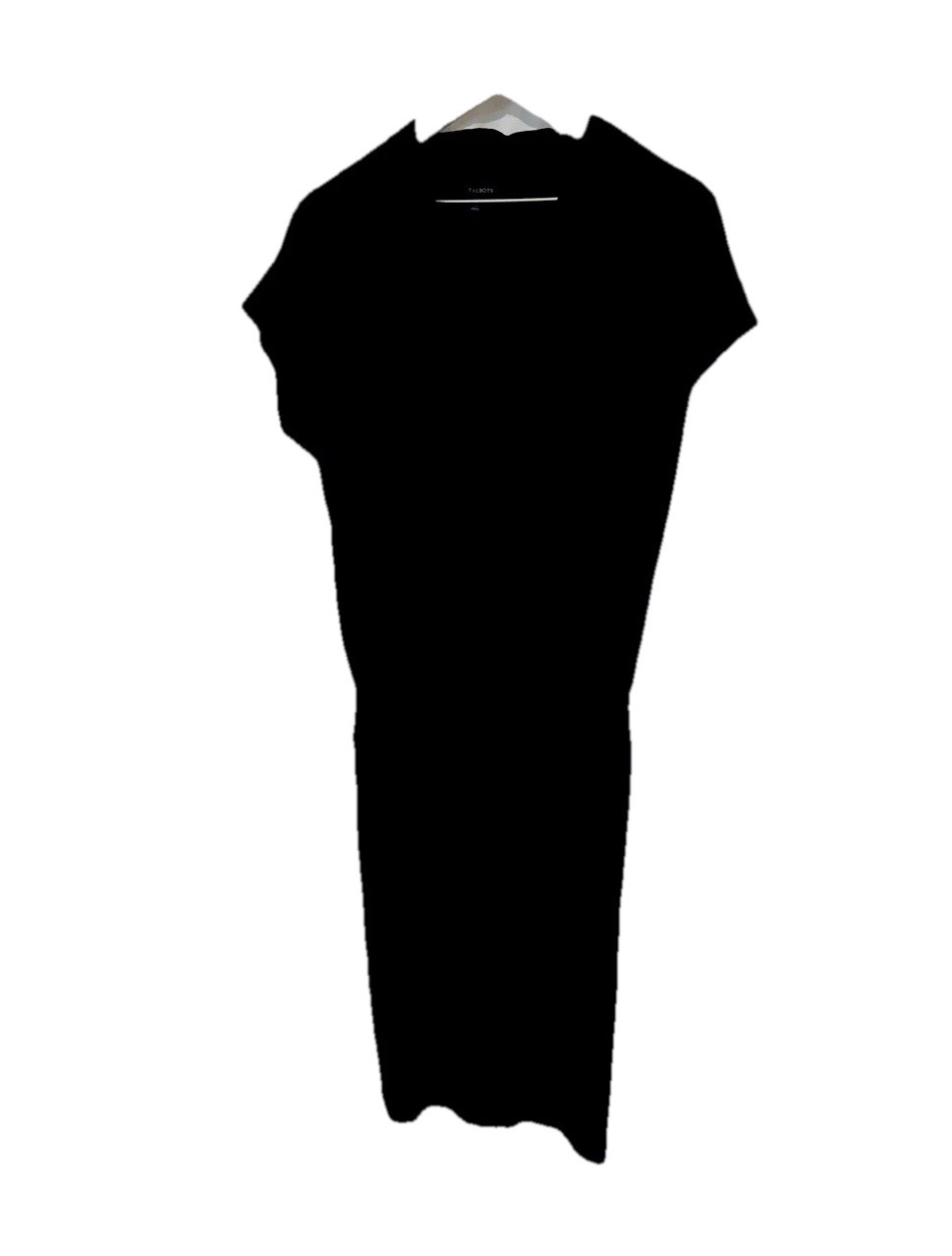 Talbots Medium Blouson Black Dress Flowy Medium Cap Sleeve Wrinkle Resistant