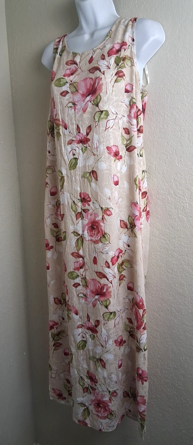 Karin Stevens Women’s Sleeveless Flowers Maxi Dress W/ Blouse Size 12