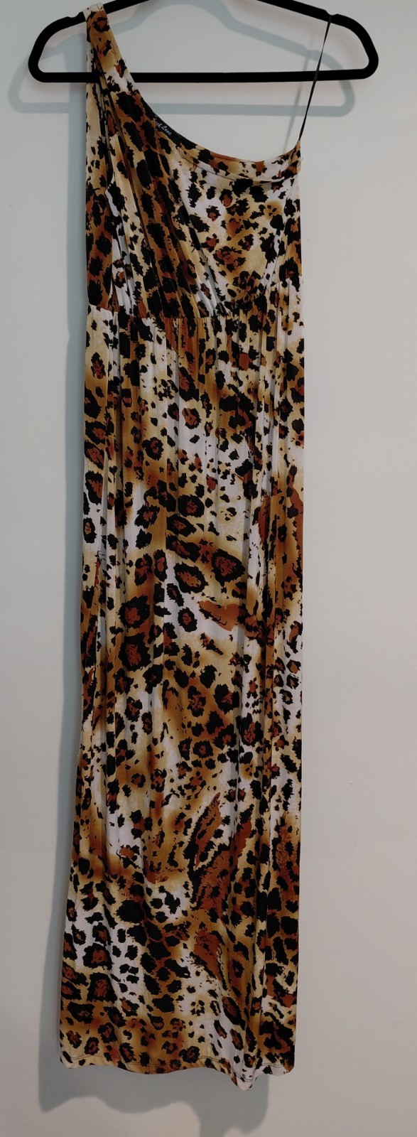 Just Love One Shoulder Leopard Print Maxi Dress Small Animal Print Tall Girl