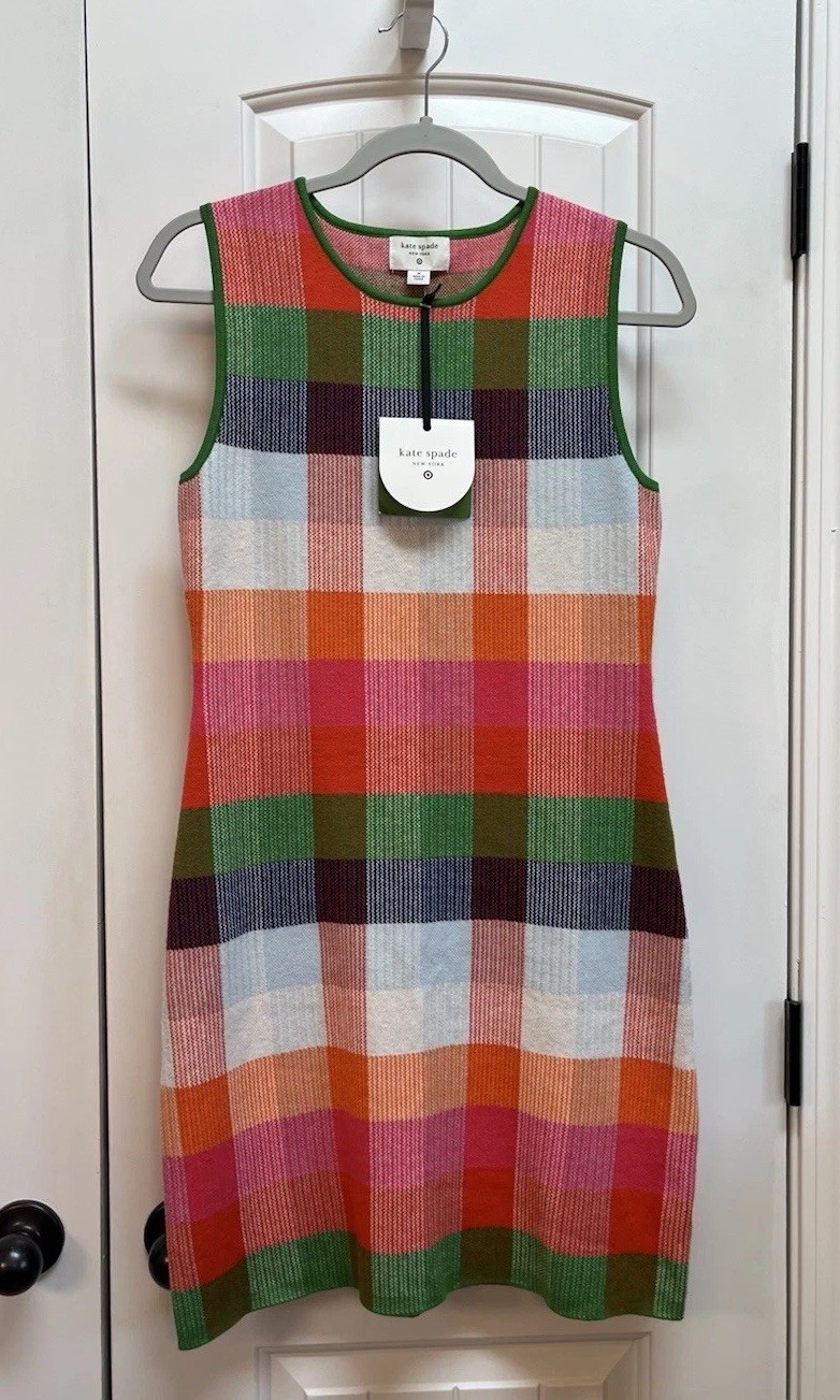 Plaid Mini Sweater Dress Red/Pink/Green/Blue M – kate spade new york x Target