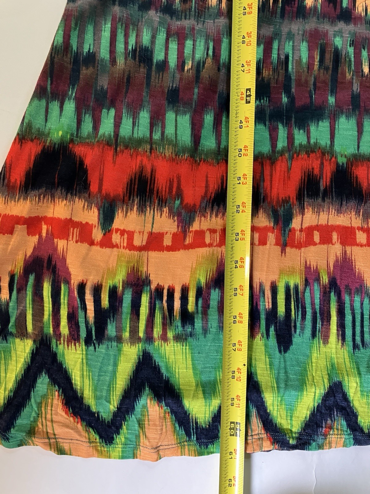 Vintage Ella Moss *Designer Sample* Multi Color Ikat Jersey Maxi Dress W Sz L