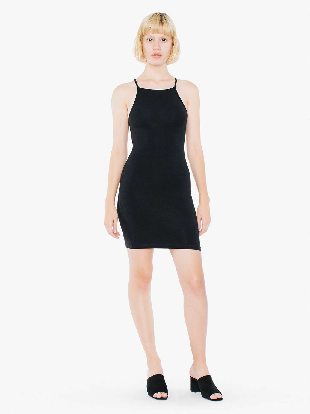American Apparel Black Mini Tank Dress Small Bodycon Indie Sleaze Vintage Y2K