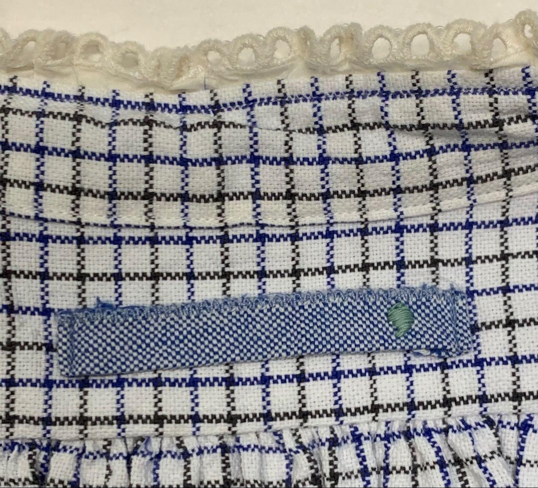 Graph Plaid Pattern Key Neck Tunic Dress 26T_e308 Japan
