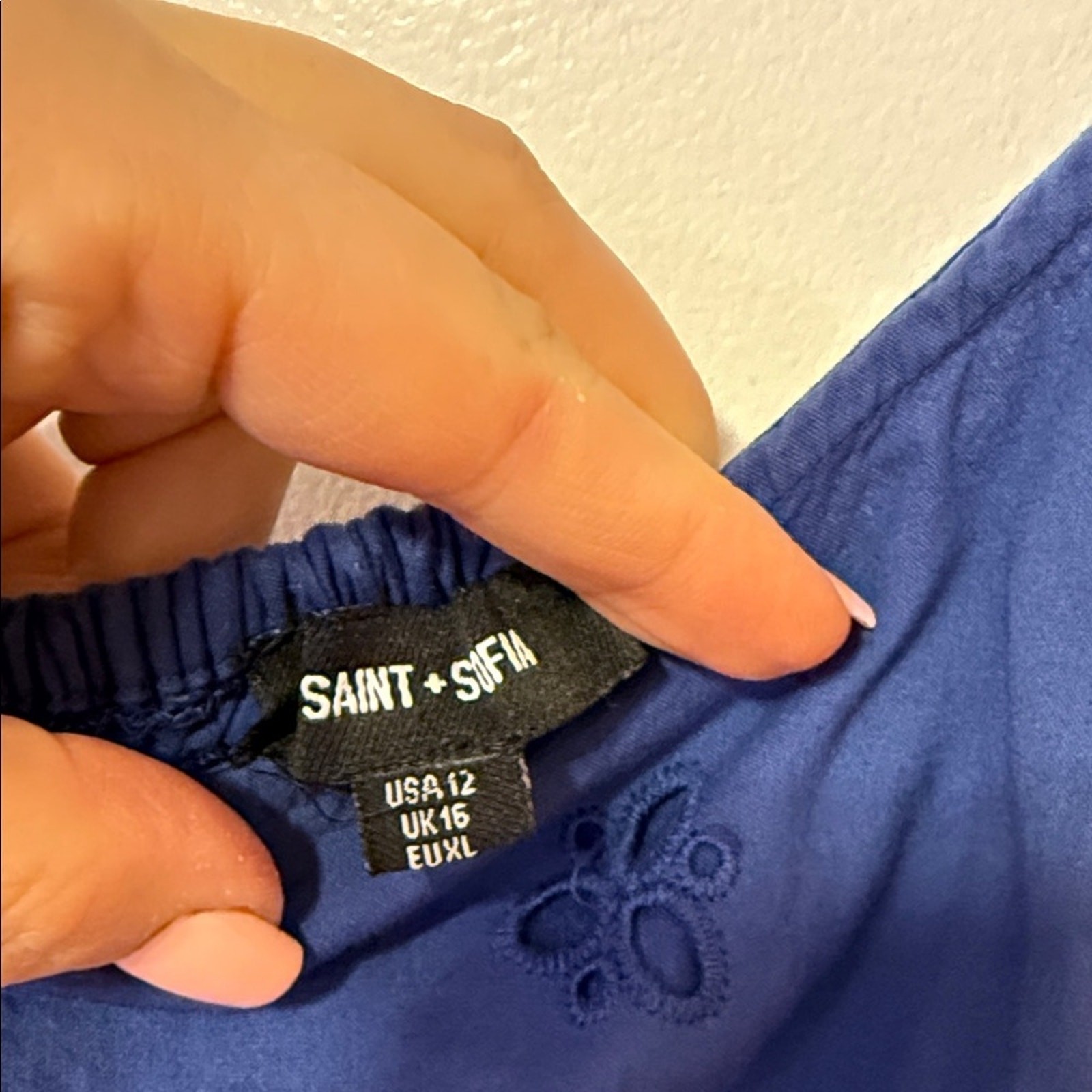 Saint + Sofia Blue Sleeveless Spring Dress Size 12