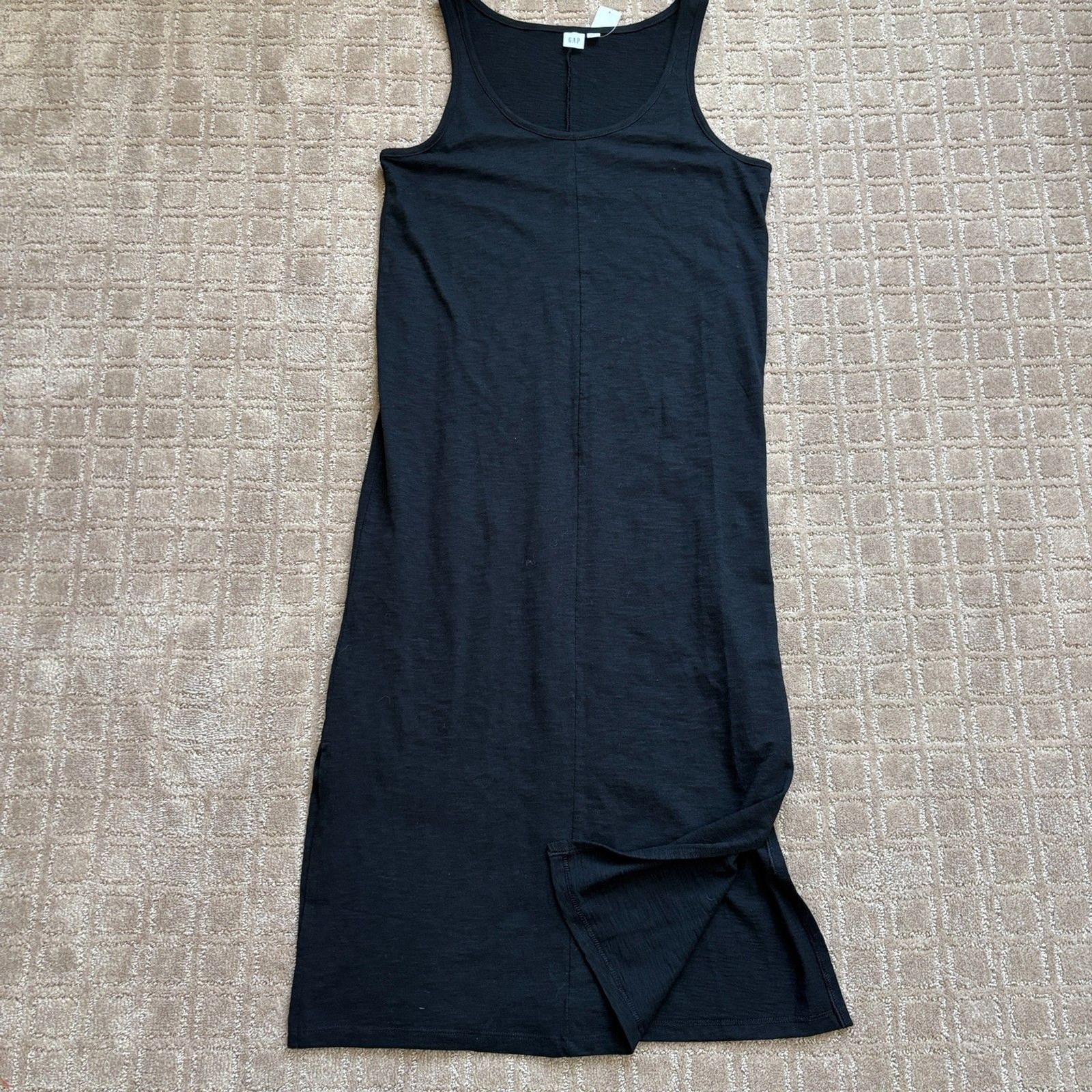 GAP Maxi Tank Dress Women’s S Black Long 100% Cotton Lightweight Casual NWT