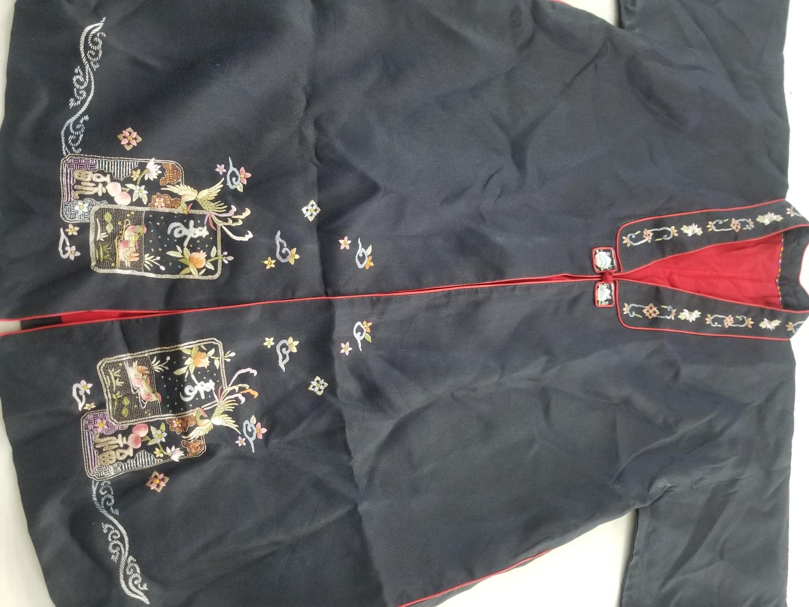 Vintage Traditional Korean Silk Brocade Embroidered Hanbok Jacket