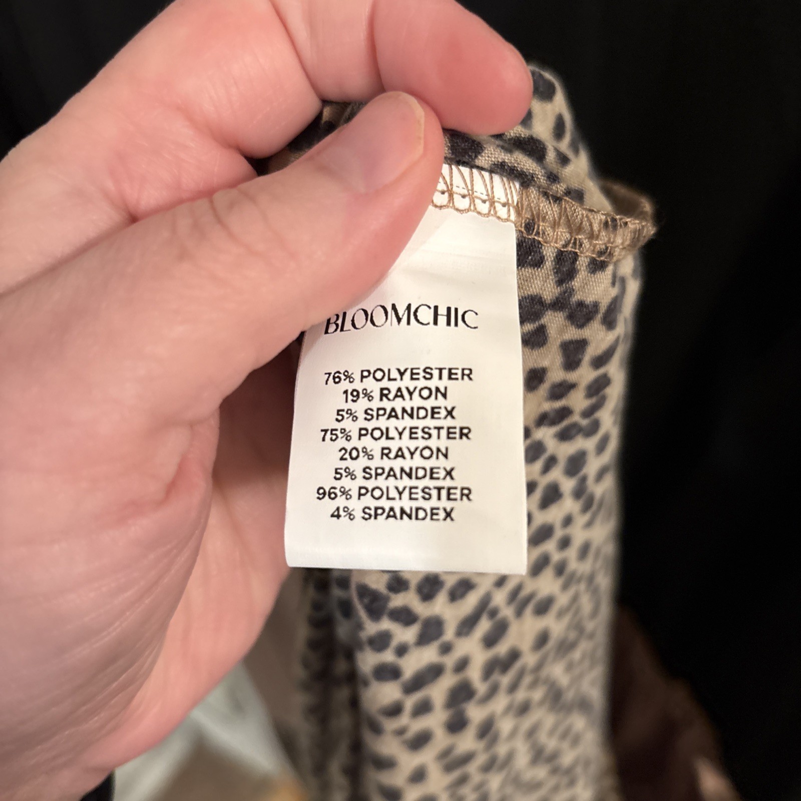 BloomChic Dress Black And Leopard Color Size 14-16 Stretchy With Pockets