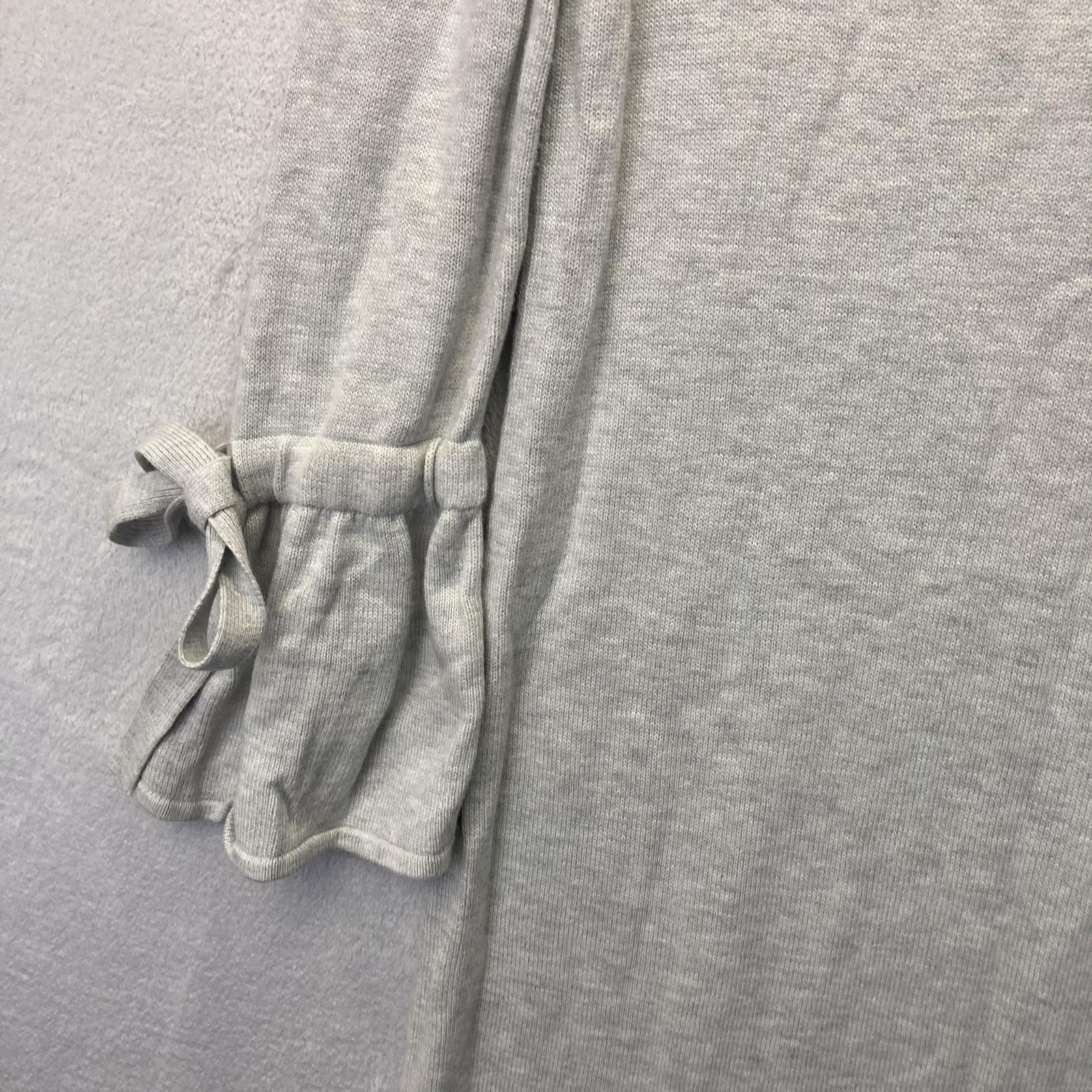 Banana Republic Flutter Sleeve Sweater Dress Womens Medium M Gray Tie Cuff Knit