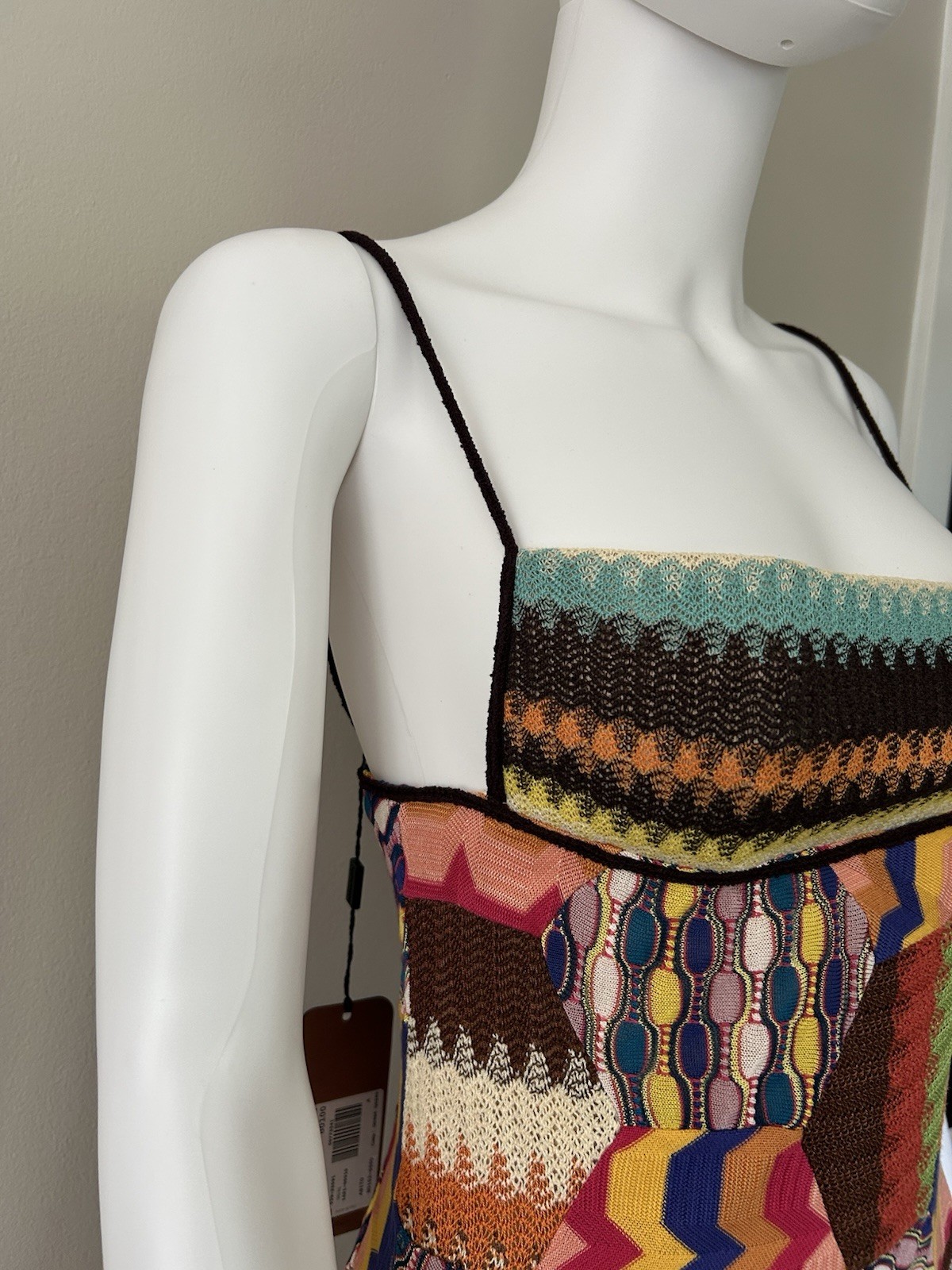 Missoni Valentina NWT Patchwork Knit Mini Dress Multicolor Italy IT 40 US 4