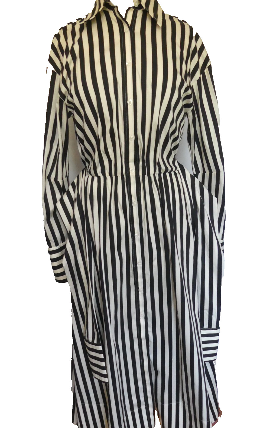 Simon Miller Maxi Inna Poplin Dress Black White Striped US Med Style # W45793170