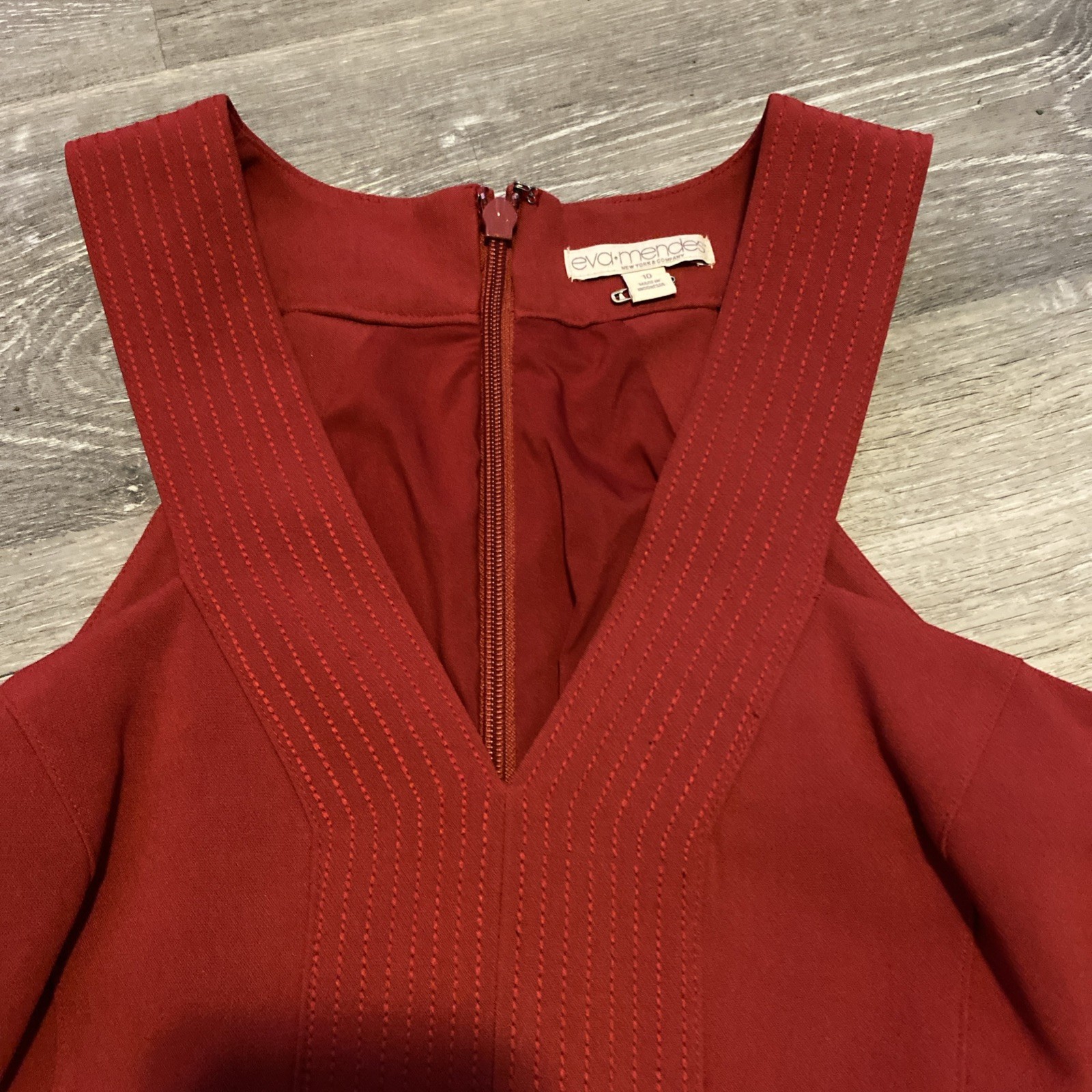 ***NWT***EVA MENDES FOR NEW YORK & COMPANY “MARISOL” MIDI RED DRESS SIZE 10