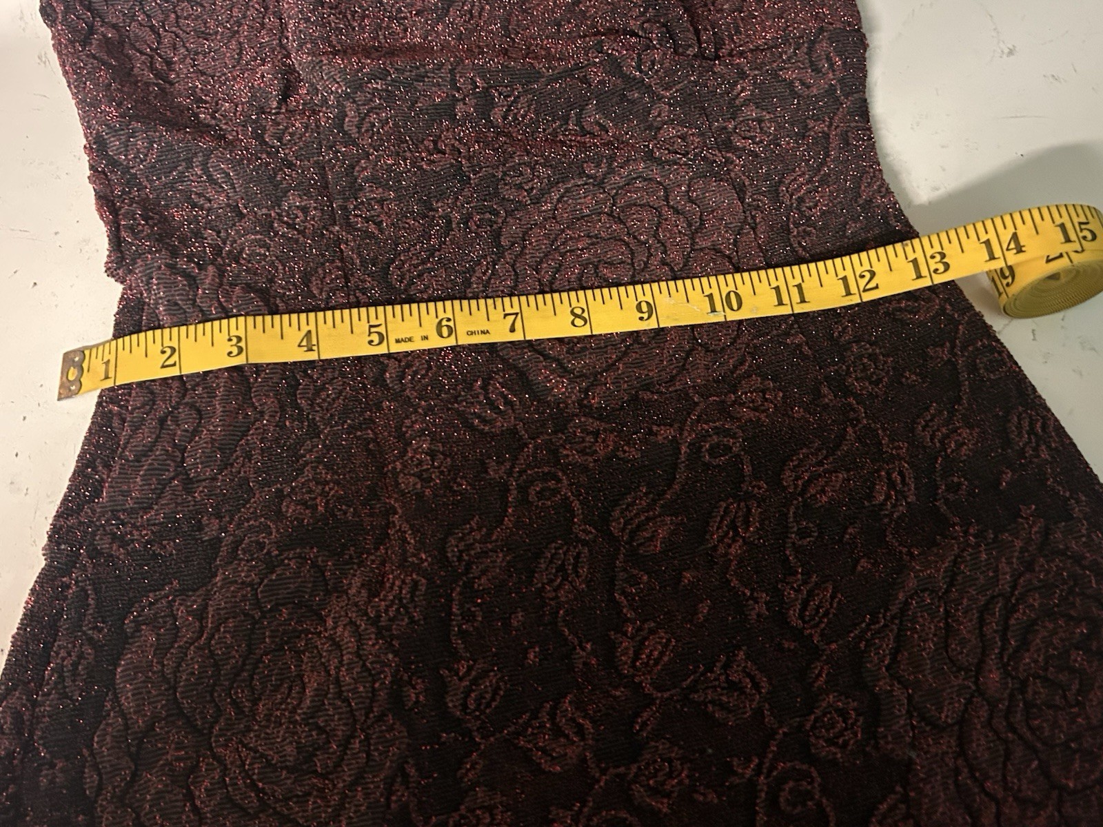 90s Y2K Whimsy Goth Romantic Burgundy Dark Red Glitter Roses Dress Small Grunge