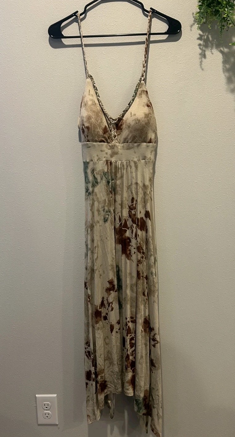 American Rag Natural Tone Boho Pullover Dress Sz L Excellent Condition