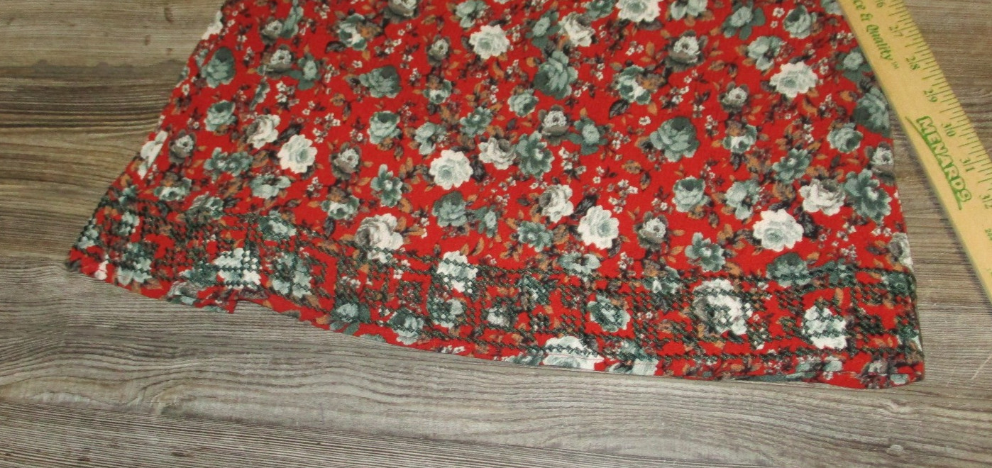 Market & Spruce Floral Gauze Red Embroidered Trim V-Neck Sleeveless Dress Size M