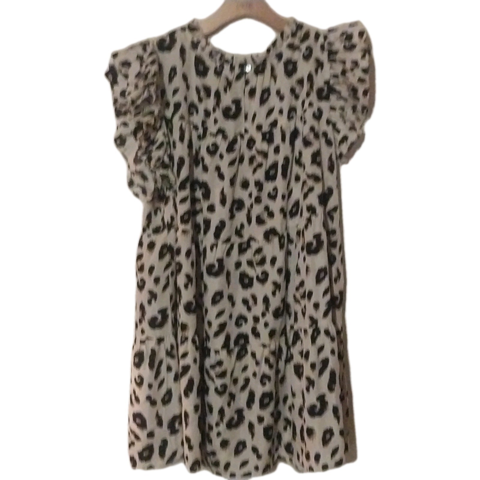 Jodifl Women’s Dress 3x Leopard Office Dressy Mobwife Ruffle Sleeve Babydoll