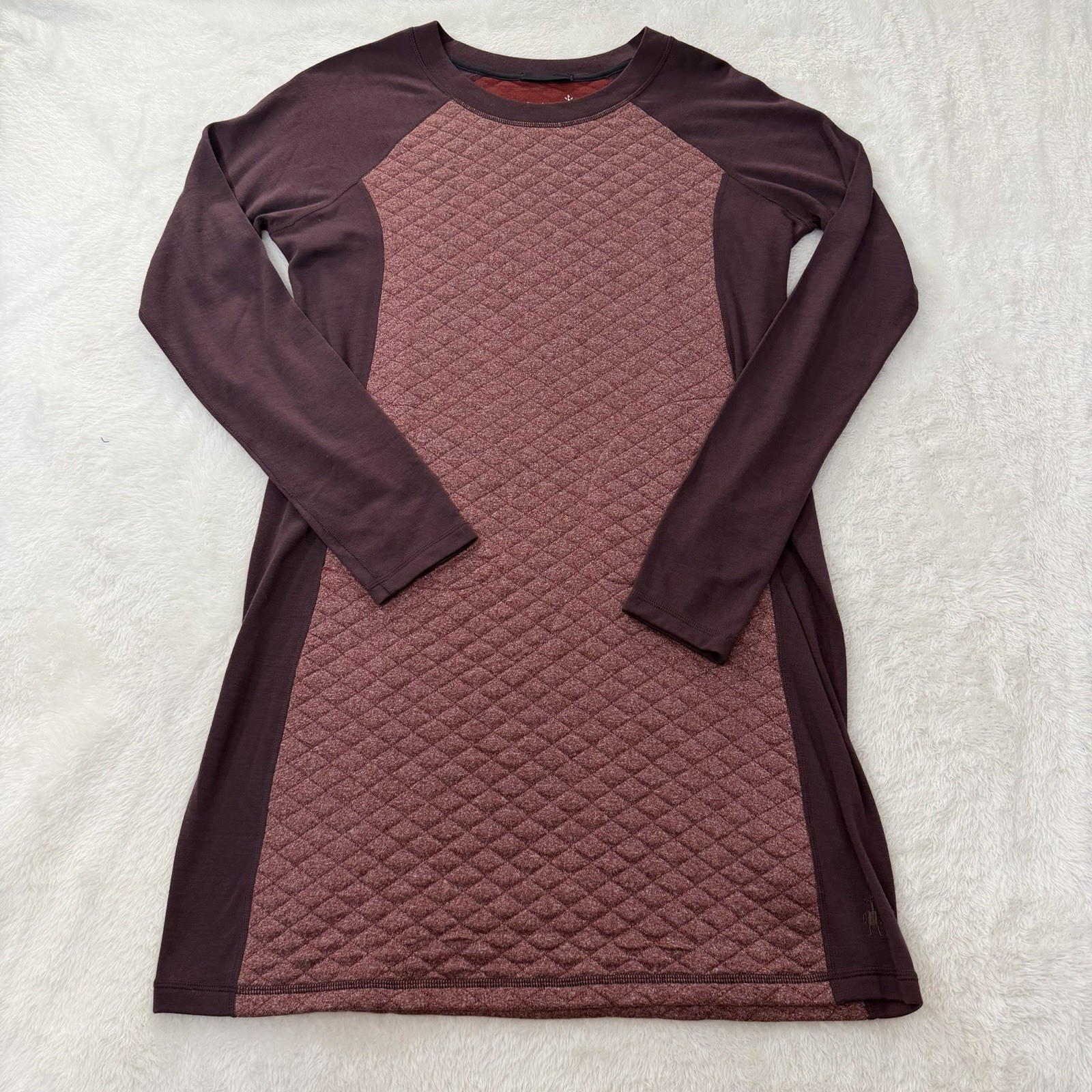 Smartwool Size Large Diamond Peak Wool-Blend Quilted Dress Eggplant Outdoor