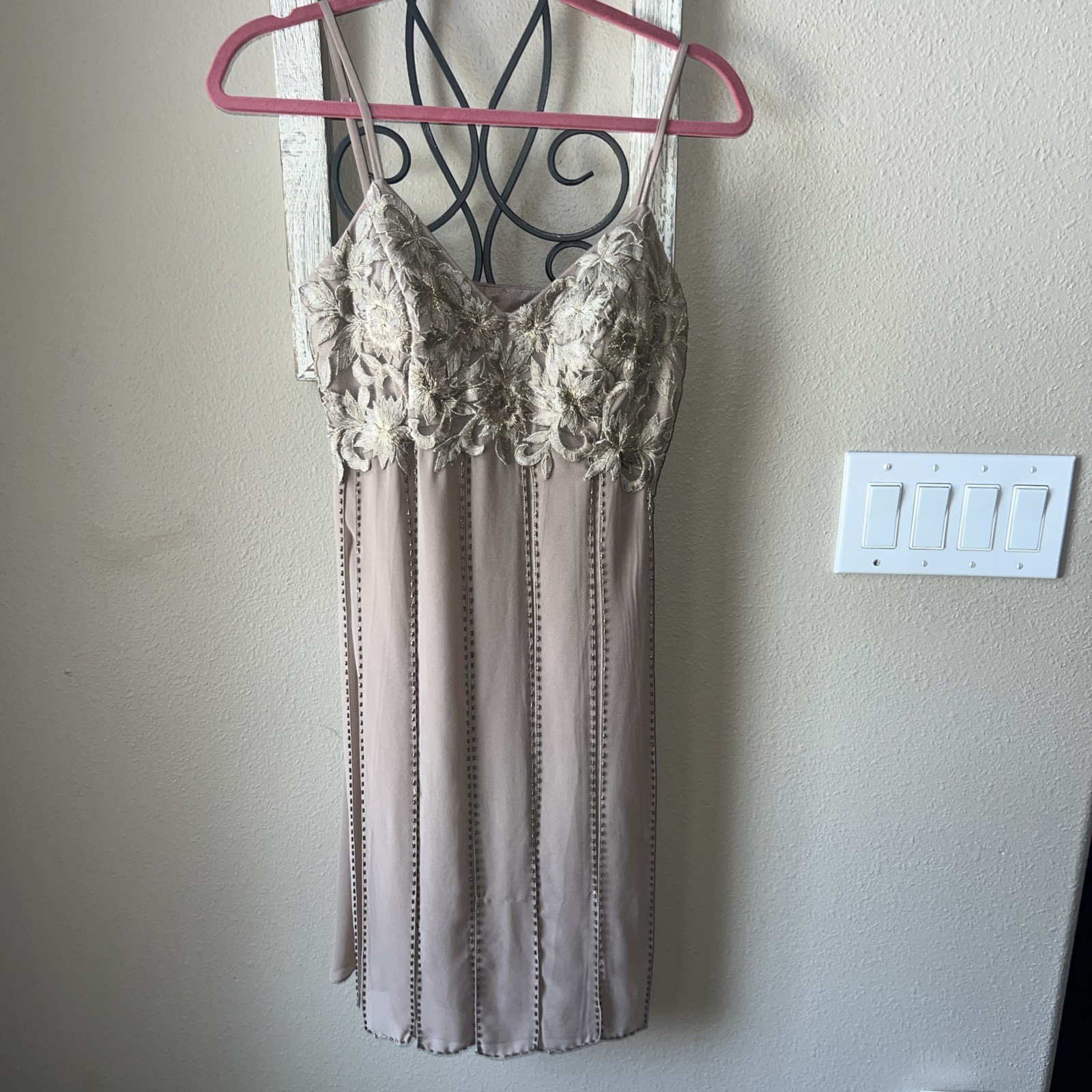 SUE WONG Nocturne Strapless Silk Gold Dress w/ Underskirt Size 6 NWOT