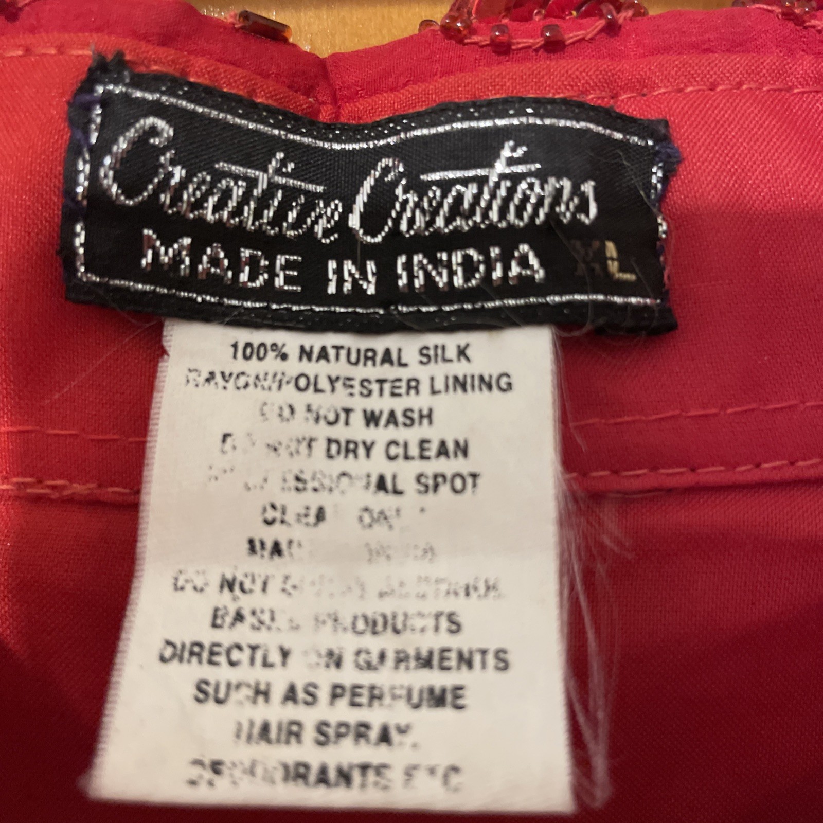 Creative Creations Christmas Sequin & Beaded Silk Shirt-Dress Jacket Lg Rare