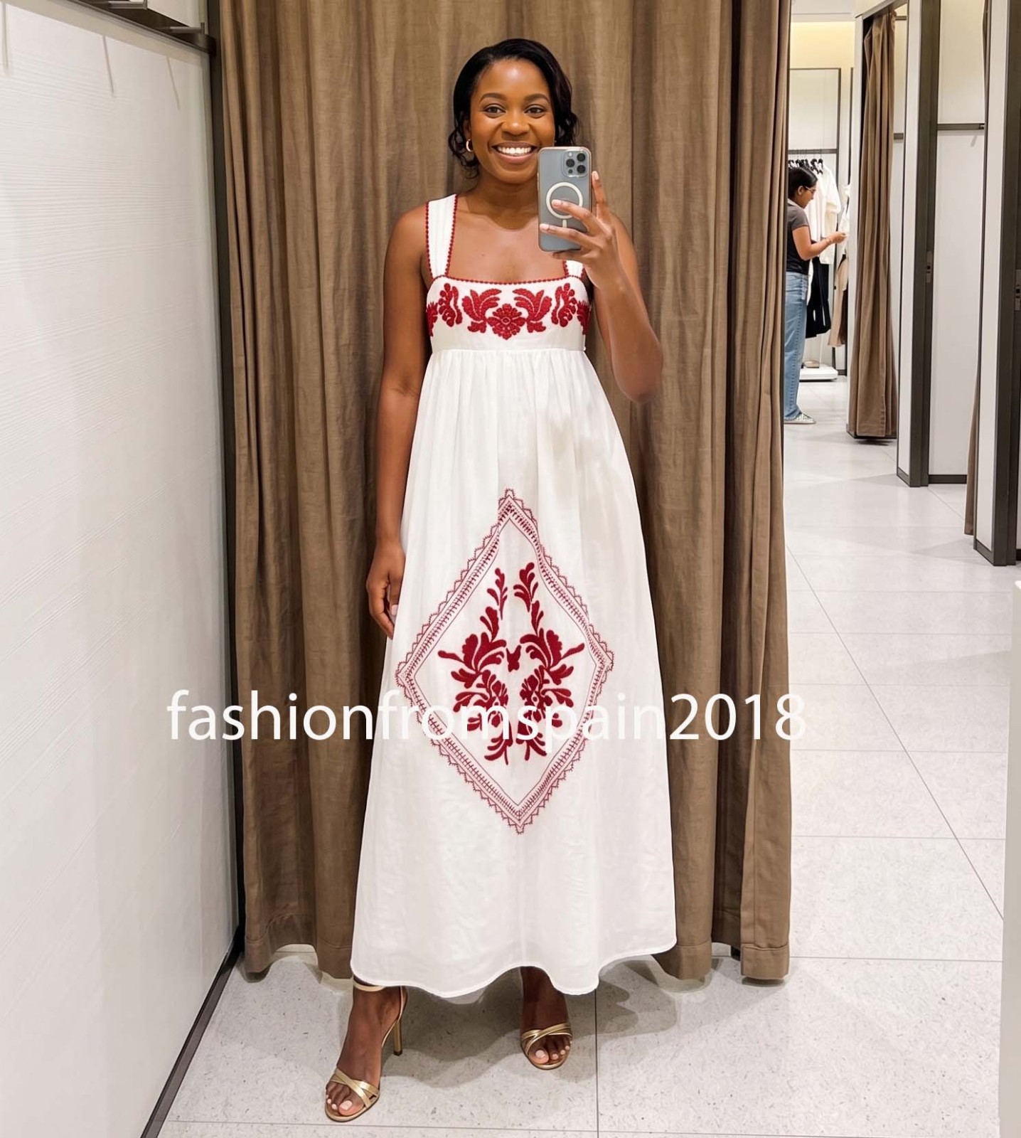 ZARA NEW WOMAN FLORAL EMBROIDERED TEXTURED MIDI DRESS ECRU XS-XL 1821/051/712