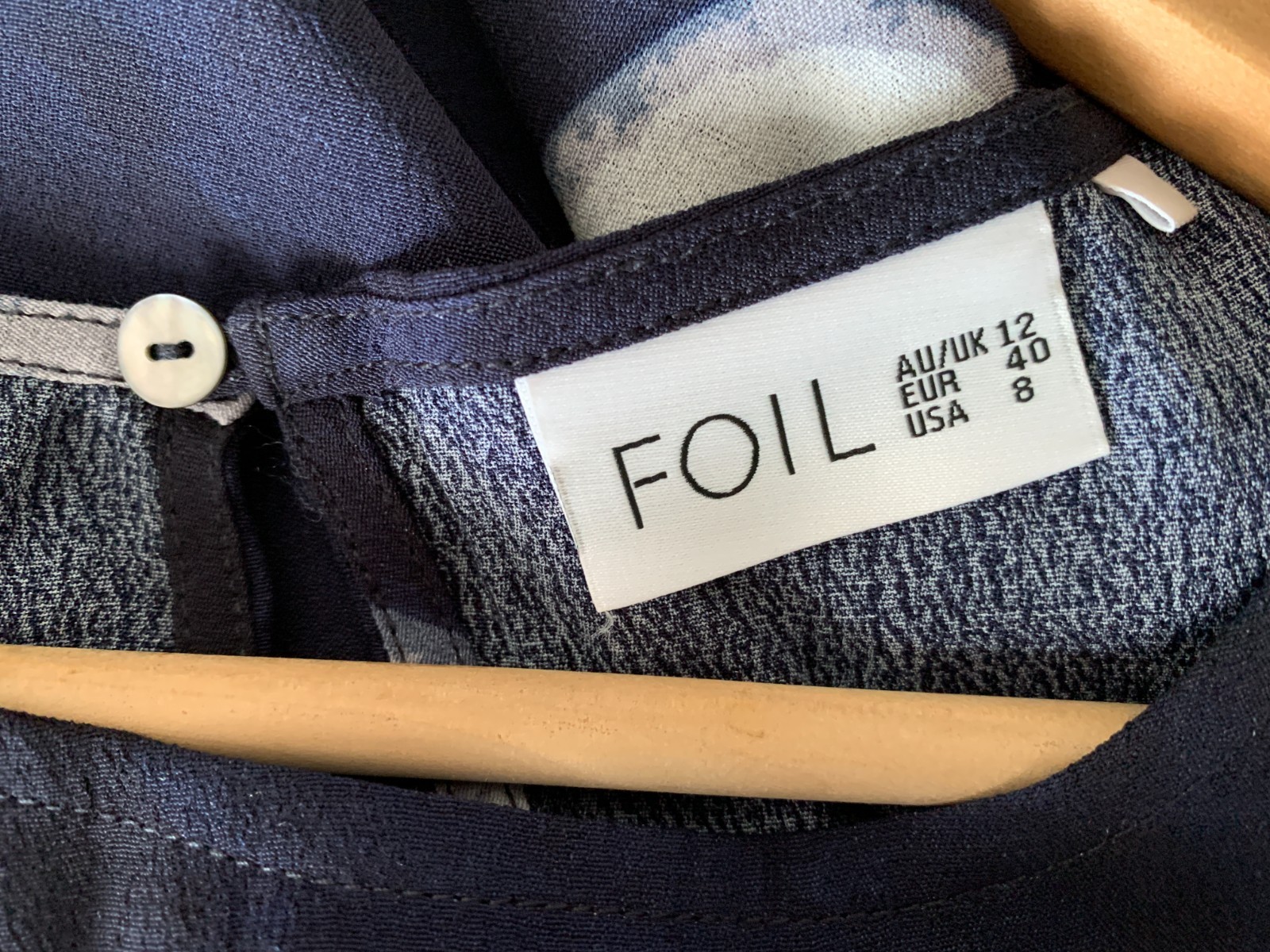 Foil Navy Midi Sleeveless Single Button @ Back – Pockets Flare Long Dress Uk 12