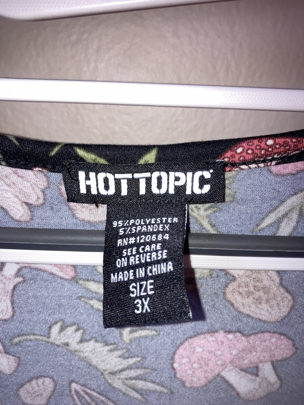 Hot Topic Dress Plus Size 3 Black AllOver Print Mushroom Whimsigoth Fairy Goblin