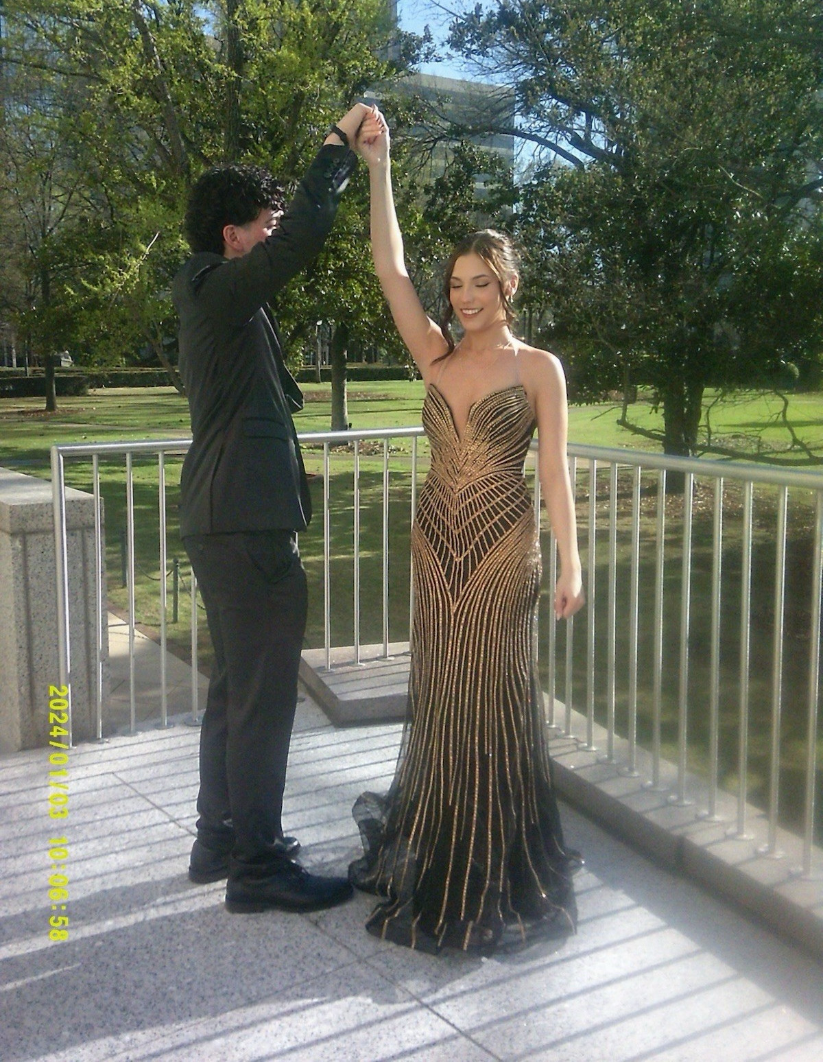 Strapless Sweetheart Long Gown Dress Black/Gold Beaded Sequin Women’s 0