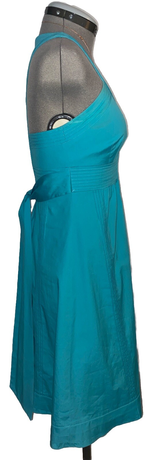 Sundress High Waist Side Zip Sash Lined Pit To Pit 15” L 38” Size S ?? No Tag