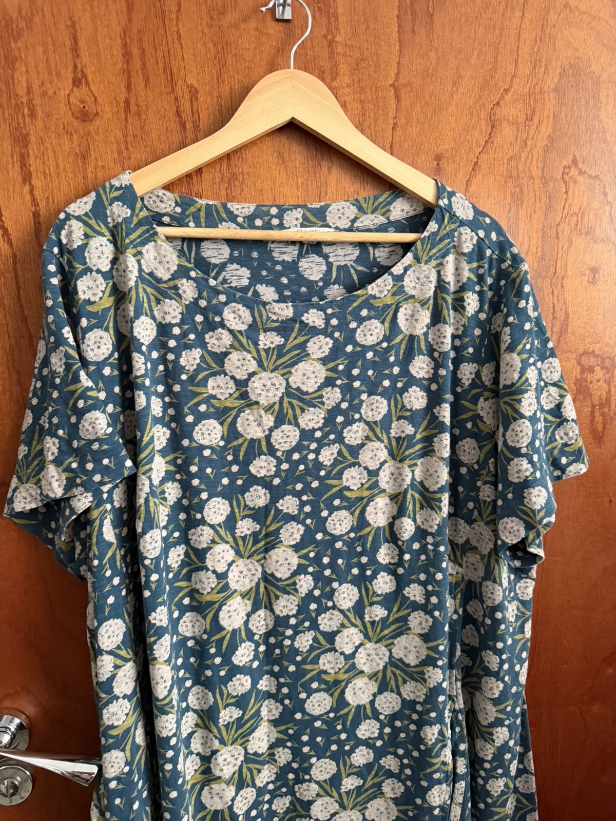 Seasalt Pipers dress size 26-28 100% cotton green teal floral design