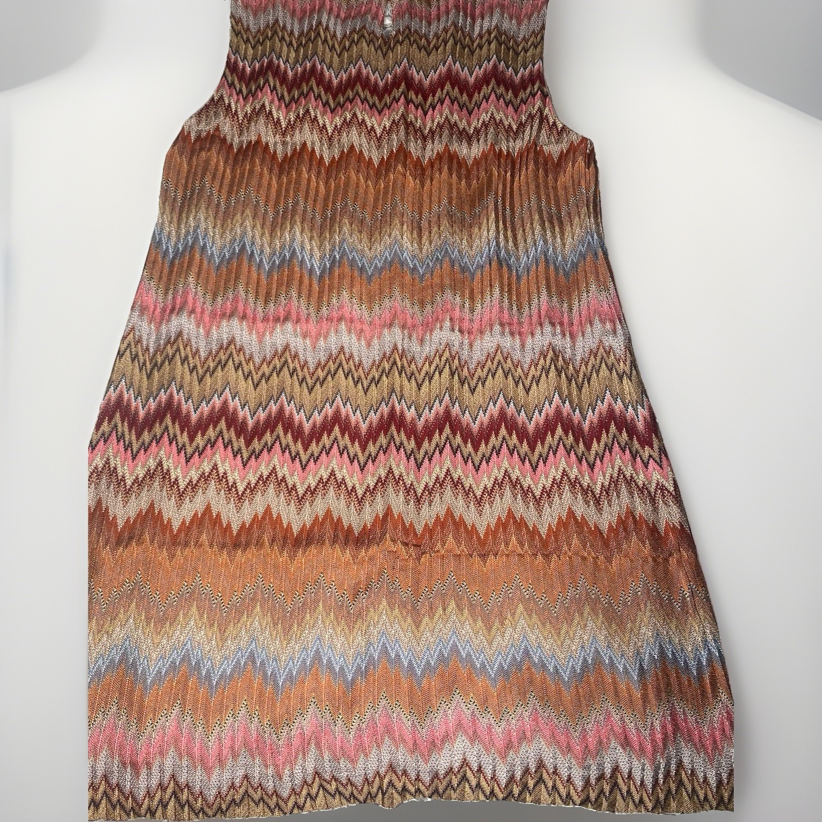 Missoni Multicolor Zigzag Knit Shift Dress Sleeveless Size 6Length 33” 18” waist
