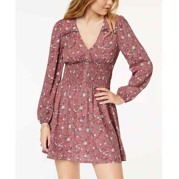 American Rag Bakersfield Printed Smocked Dress Wild Ginger Juniors XXS New $59