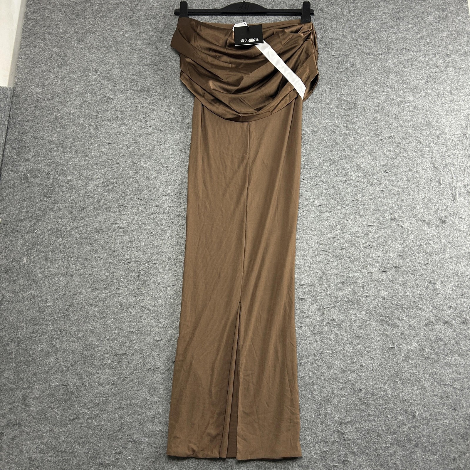 Wanderdoll Cole Dress Womens S Maxi Gown Drape Ruched Skirt & Top Set Brown