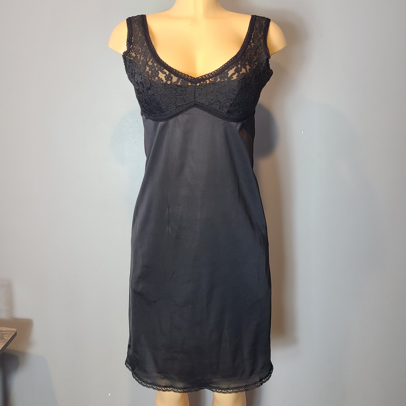 Vtg Lace Babydoll Dress Dainty Black Sz Small Sheer Festival Fairy Whimsigoth