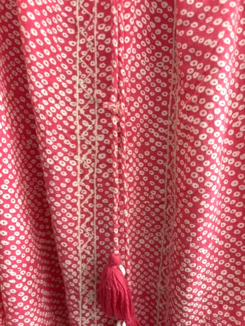 Monsoon Raspberry Red/Pink & White On-Off Shoulder Beach Dress, Size L, 18-20