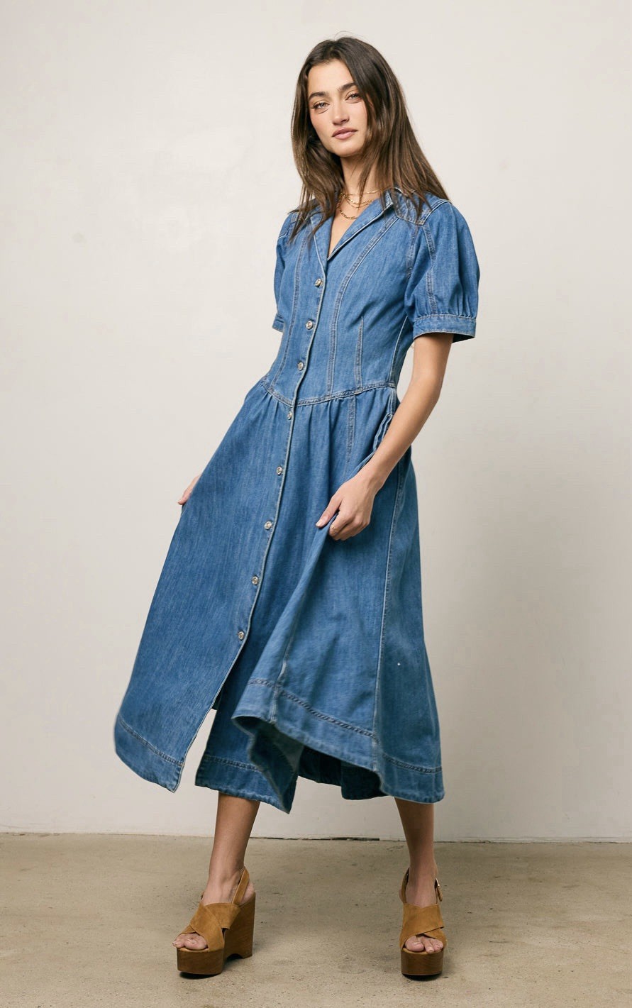 Bohme Denim Mylie Maxi Dress Women M